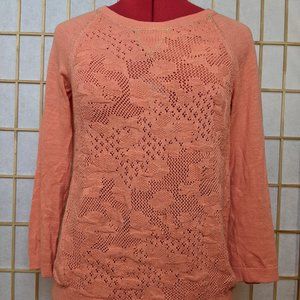 Moth X Anthropologie Coral Empyren Pointelle Sweater
